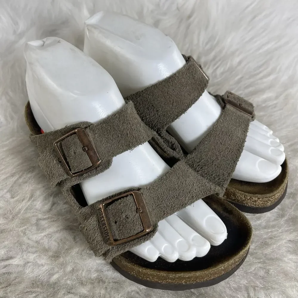 Birkenstock Sandals Arizona Leather Suede Tan Women's US Size 4